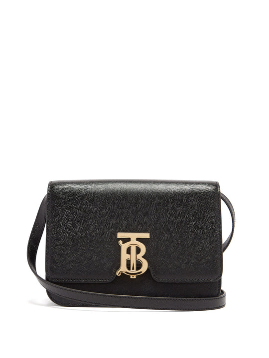 TB monogramme en cuir granuleux sac de corps croisé