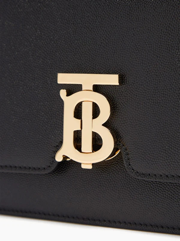 TB monogramme en cuir granuleux sac de corps croisé